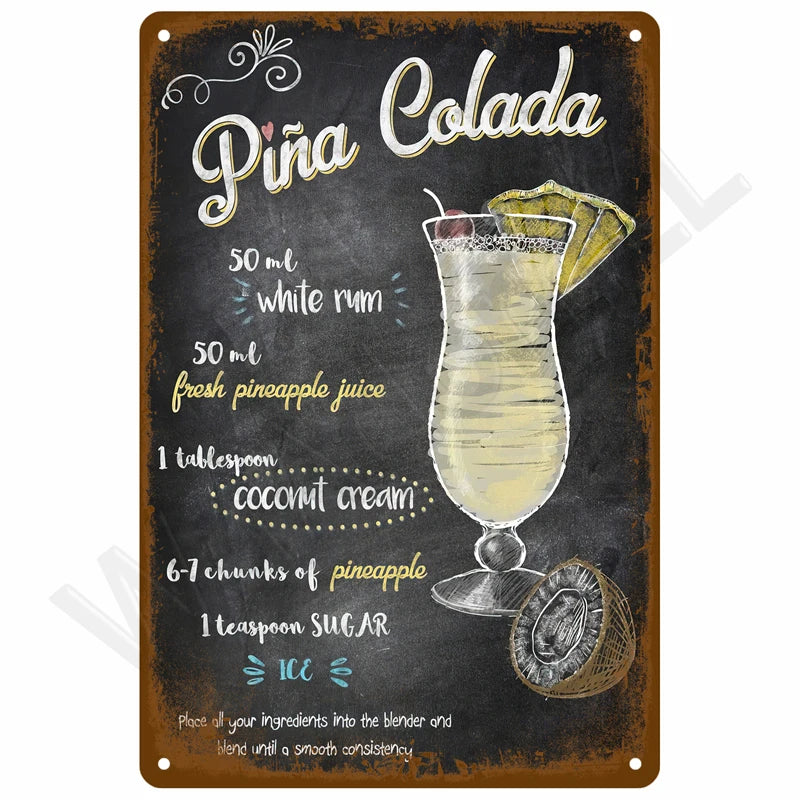 Vintage Metal Tin Sign 20x30cm Retro Wall Art for Home Bar