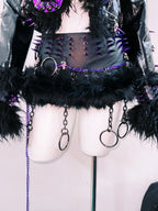 Gothic Rivet Faux Leather Jacket - Short Distressed Style