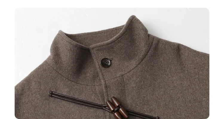 CHIC VEN Women's Wool Blend Turtleneck Long Coat with Button Detail