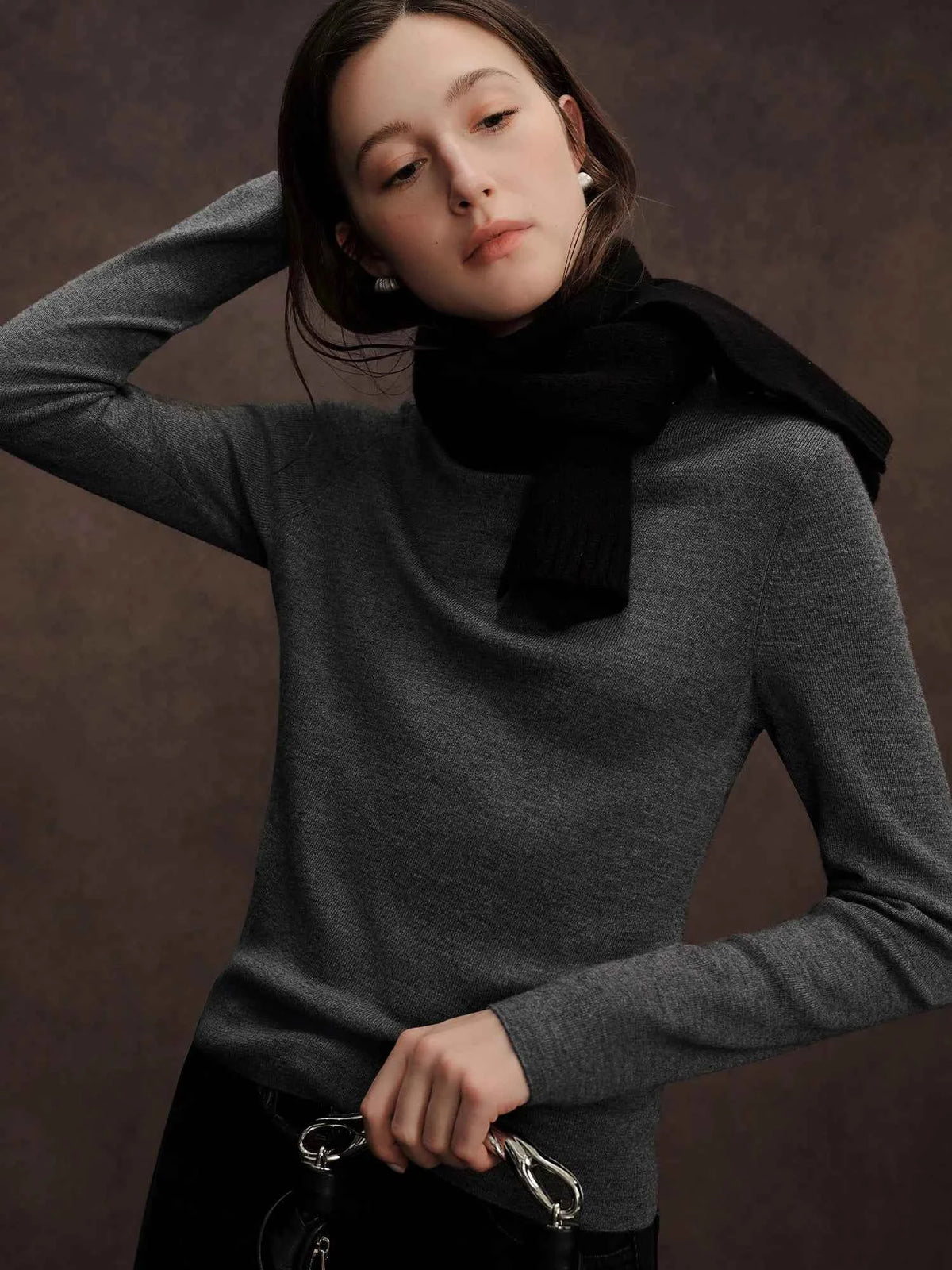 DUSHU Seamless Half-high Collar Pure Wool Pullovers Women Plus Size Autumn Winter Bottoming Sweater Solid Soft Breathable Tops