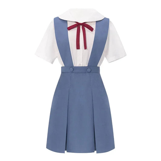 Rei Ayanami Cosplay Costume Asuka Langley Soryu Cosplay  Women School Uniform Dresses Wig Hair Clips Halloween Loli Clothing
