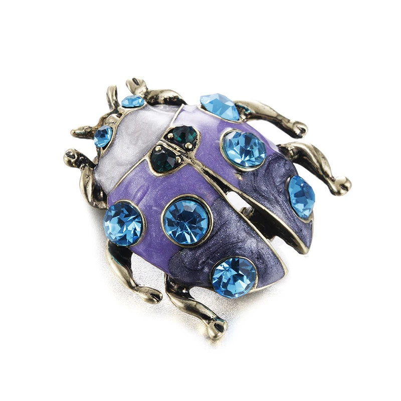 Anime Jojo Giorno Giovanna Ladybug Cosplay Badge Alloy Diamond Brooch Lapel Pin Unique Jewelry Costume Bag Accessory Prop