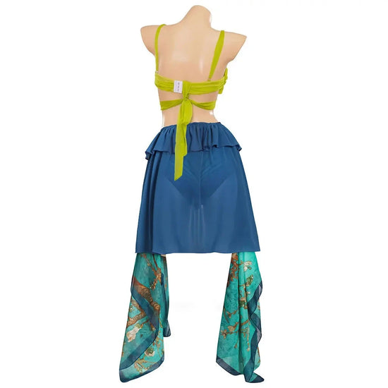 Britney Spears Slave Costume Blue Stage Performance Dance Sexy Dress Bra Shorts Skirts Suit Women Halloween Carnival Party Suit SS69