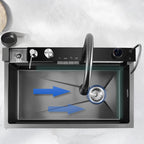 Nekjcag 304 Stainless Steel Single Bowl Sink with Waterfall Faucet