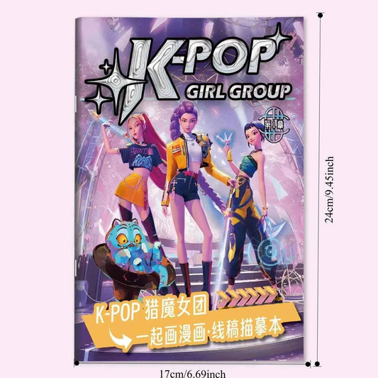 40 page KPO Witch Hunt Rumi Mira Zoey children's and adult anime character drawing practice book drawing coloring book-