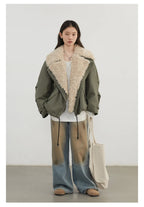 CHIC VEN Women's Cotton Motorcycle Jacket - Loose Casual Autumn Winter