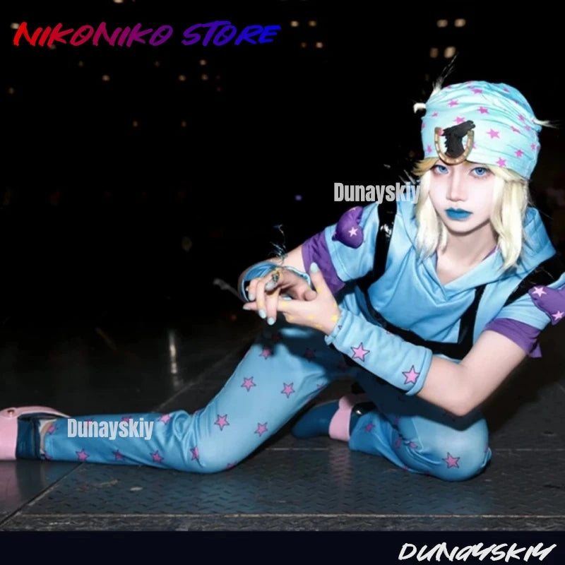 Steel Ball Run Cosplay Anime Jo Jonathan Johnny Joestar Cosplay Costume Anime Game Suit Wig Halloween Party Role Play Outfit