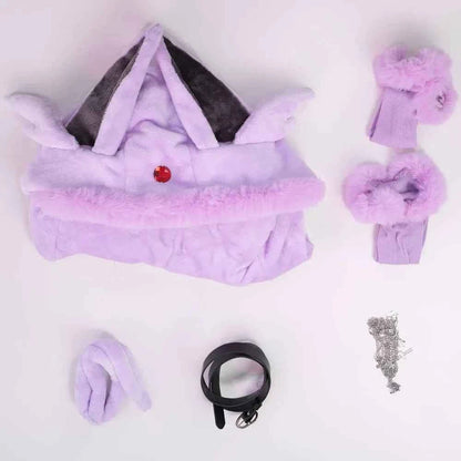 MOBBUNNY Espeon Cosplay Costume Women Hooded Bodysuit Tail Socks Suit Cute Cartoon Flannel Pajamas Bunny Girl Plush Jumpsuit