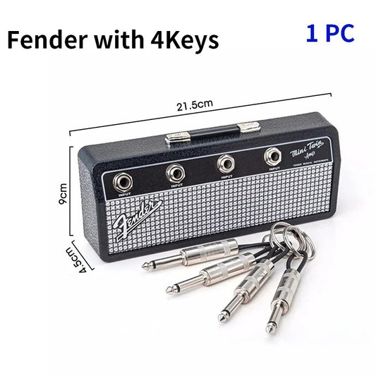 Music Key Storage Frame Fender Guitar Wall Mount Key Ring Holder Vintage Vintage Amp Key Ring Holder Home Decoration Gift 2.0 SS69