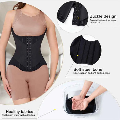 MiiOW U-shaped Waist Trainer Corset Women Buttoned Shapers Breast Lifted Waist Trainer Steel Bone Slimming Breathable Shapewear