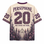 2026 Summer Fashion Dark Gothic Underworld Queen Persephone 3D Printed Loose Street Punk Outdoor Leisure V-neck T-shirt Large