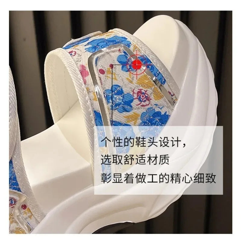Platform Sandals Female 2024 Summer Fashion Peep-toe Shoes Character With High Heel Muffin Daddy Leisure Sports Sandals Female - SS69