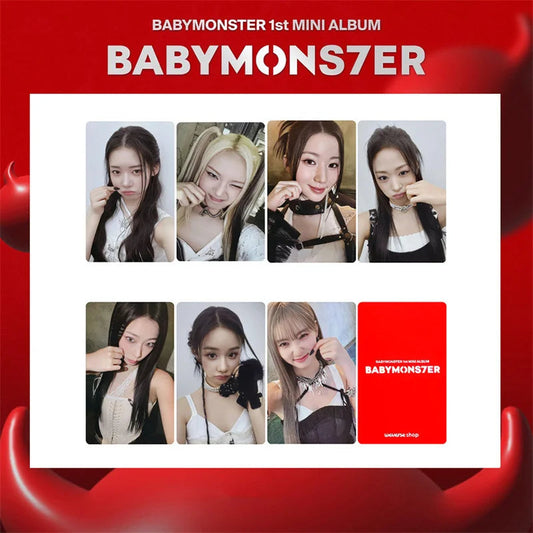 8pcs/set KPOP BABYMONSTER Album HAPPY 1000 DAYS LOMO Card Tea Lu Bao Monster Photo Card AHYEON HARAM RORA RUKA ASA Postcard SS69 7.69 CH-XK-BAB03