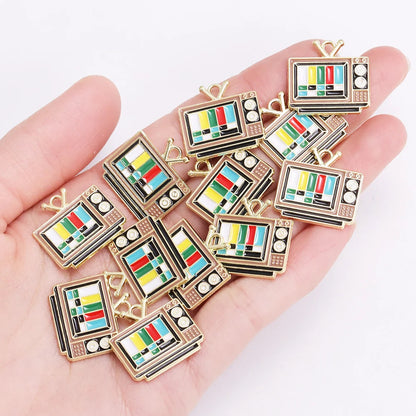 10Pcs Retro Enamel TV Set Game Console Charms for Jewelry Making DIY Cute Design Charms Pendant Necklaces Earrings Accessories SS69 6.69 10pcs 5