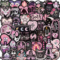 10/30/50PCS Black Pink Gothic Style Magic Witch Cartoon Sticker DIY Phone Laptop Luggage Skateboard Graffiti Decals Fun for Toy SS69 6.69 50PCS