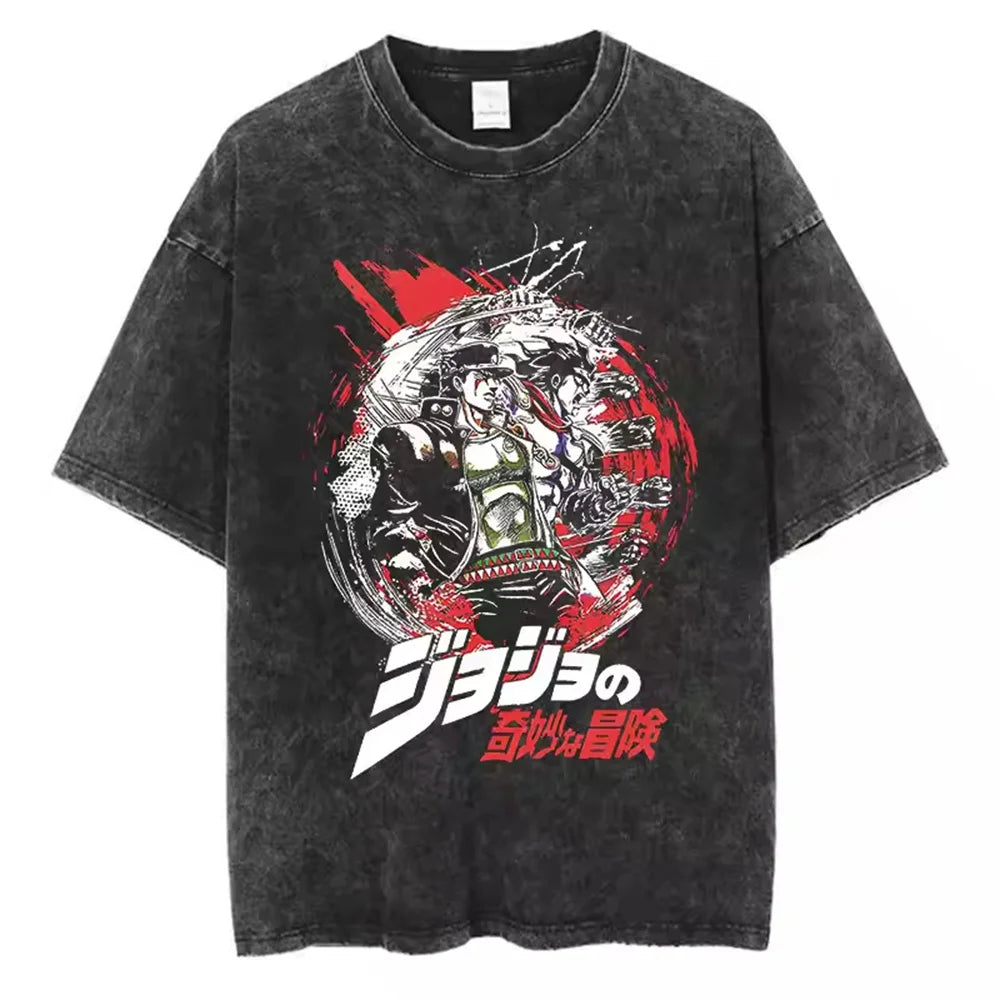 Jojo Bizarre Adventure High Quality Cotton Tshirt Harajuku Streetwear Japanese Men Top Comic Y2k Anime Man Clothing SS69 14.69 xuehua-93632 / XXL