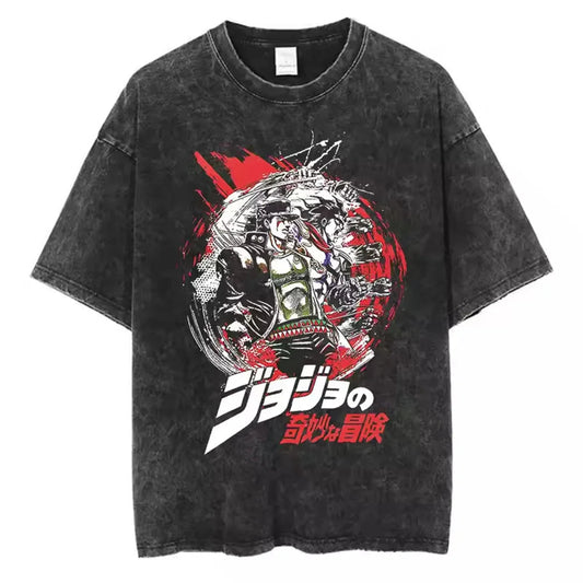 Jojo Bizarre Adventure High Quality Cotton Tshirt Harajuku Streetwear Japanese Men Top Comic Y2k Anime Man Clothing SS69 14.69 xuehua-93632 / XXL