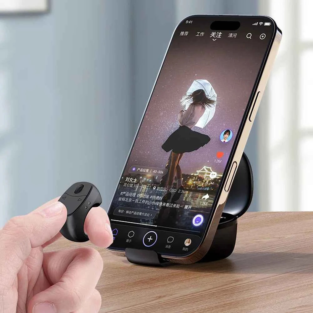 NEW Scrolling Ring Wireless Finger Shutter Remote Control Page Turner Phone Controller Camera Shutter Selfie Button For Tiktok