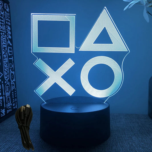 NEON GAMER 3D Lamp LED Night Light Gaming Setup RGB Children's Lamps Gamer Room Decoration Bedroom Table Lamp Personalized Gifts SS69