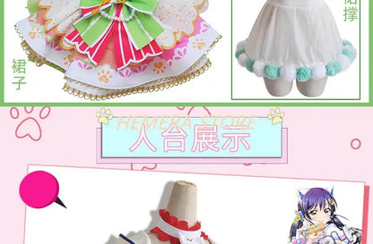 In Stock Anime LoveLive Cat Twin Tail Arcade Game 9 Characters Cosplay Costume Tojo Nozomi Nico Honoka Umi Rin Maki Eli Full Set - SS69