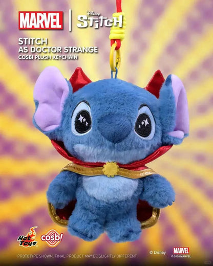 Hottoys Cosbaby Stitch Marvel Blind Box - Captain America & Spider-Man Crossver Anime Figure Christmas Surprise Gift Collection