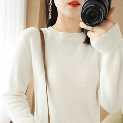 Autumn And Winter Cashmere Sweater Women's Crew Neck Pullover Casual Knitted Top Women's Short Undercoat Fashion 18 Colors SS69 15.69 SKU-01 / M