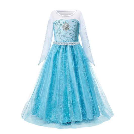 Girls Elsa Anna Dress Children Princess Carnival Dress Kids Jasmine Rapunzel Pageant Flower Disguise Birthday Cosplay Costume