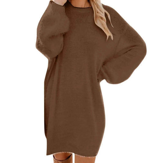 Women Winter Sweater Knit Crewneck Warm Long Sleeve Casual Sweatshirts Dress Elegant Women'S Dresses For Party Vestidos Mujer