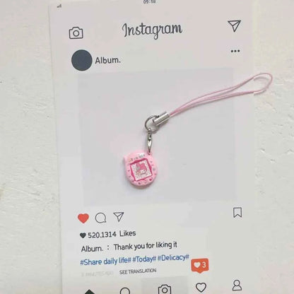 Cute Handmade Mini Tamagotchi Alloy Pendant Mobile Phone Pendant Cartoon Simulation Tamagotchi Pendant Keychain