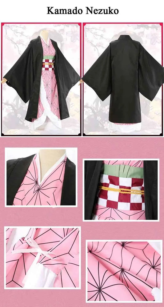 New Demon Slayer Cosplay Tanjiro Nezuko Cosplay Kids Shinobu Costume Japanese Anime Cartoon Halloween Costume Christmas Gifts