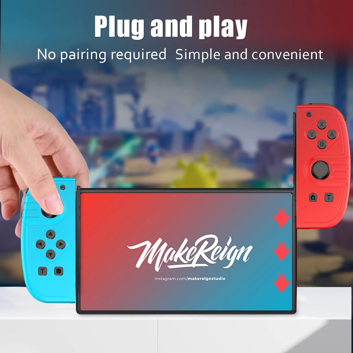 For Nintendo Switch/iOS/Android/PC Wireless Controller, Turbo Vibration Wake-up Handle For Fitness-ring BT Video Game Control SS69