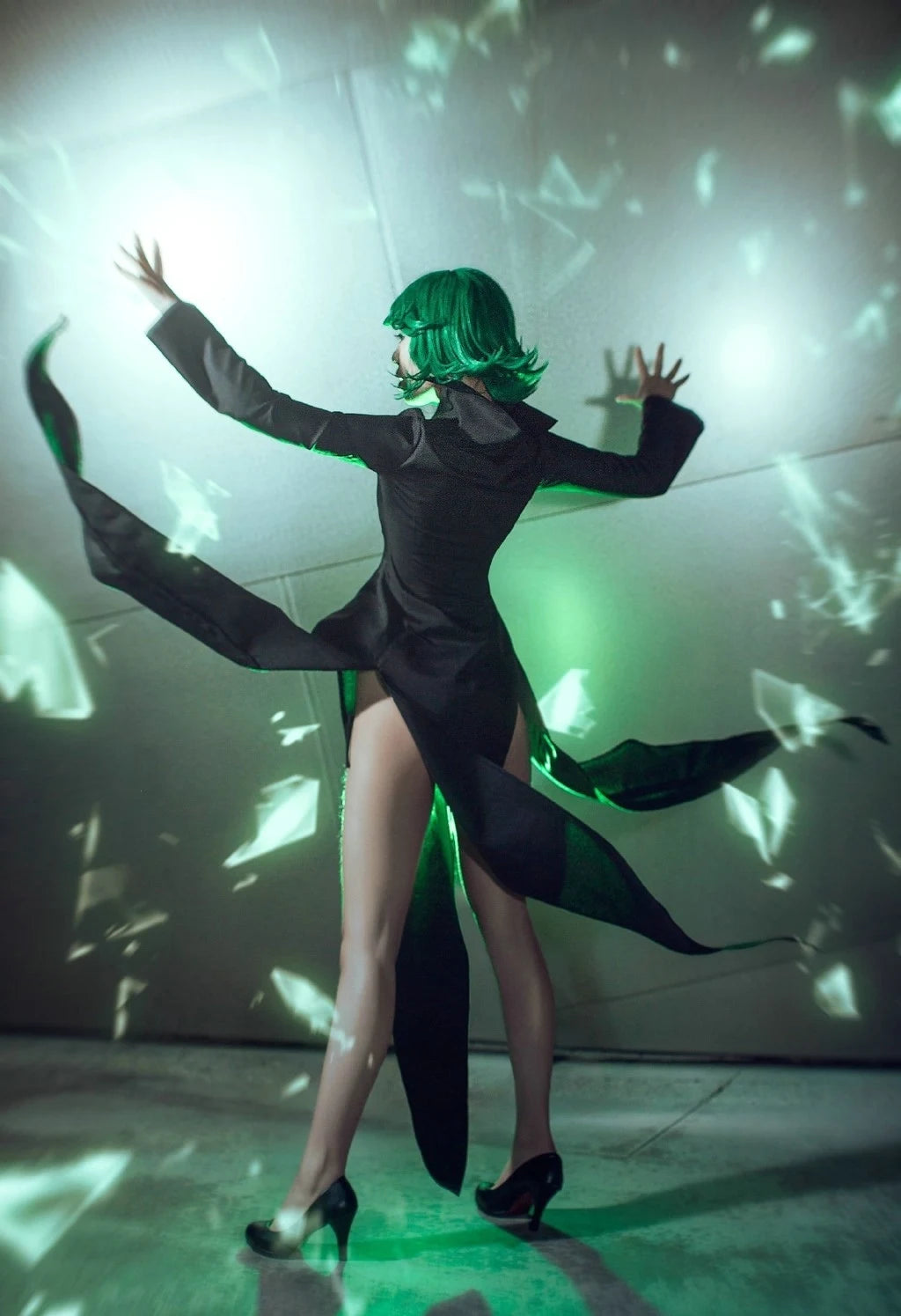 ManManGuGu Tornadoes of Terror Tatsumaki Cosplay Costume Women's Black Dress