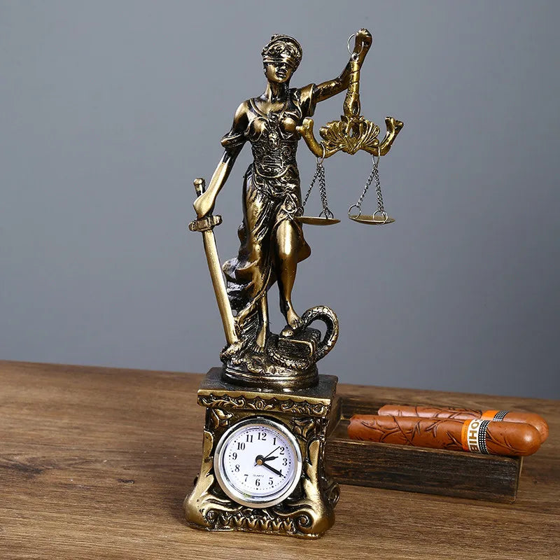 Themis Goddess of Justice Resin Statue - Antique Style Office Decor