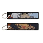 Sword Wind Legend Anime JOJO Wonderful Adventure Weaving Mark Keychain Sword Wind Legend Decorative Chain Fabric Key Pendant