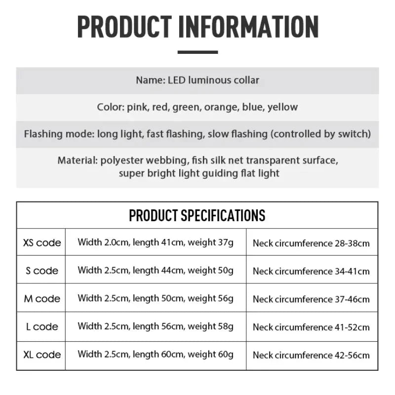 USB Charging LED Dog Collar Dog Safety Night Light Flashing Necklace Fluorescent Collars Pet Supplies SS69