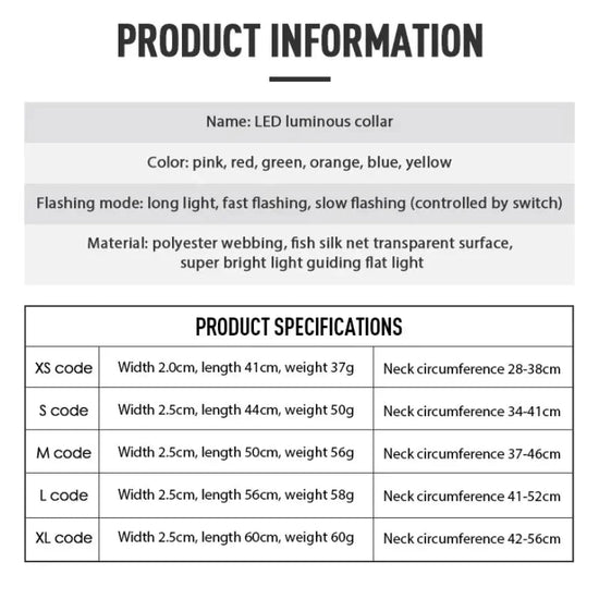 USB Charging LED Dog Collar Dog Safety Night Light Flashing Necklace Fluorescent Collars Pet Supplies SS69