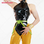 Miccostumes Unisex Full Set Yellow and Black Cosplay Costume with Headdress and Bracers for Halloween Cosplay Costume