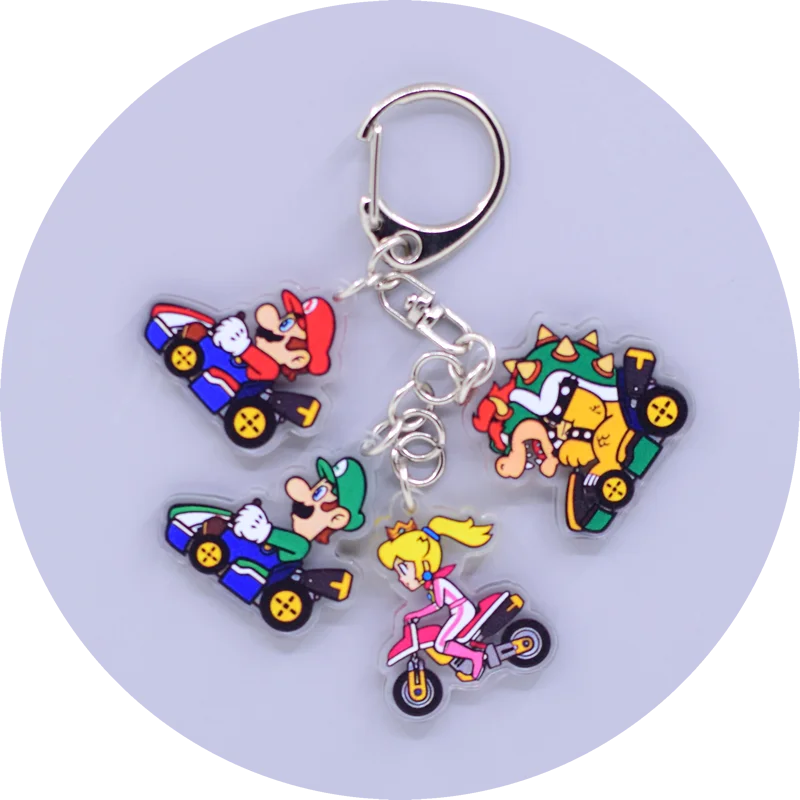 Game Anime Peripheral Keychain 10 Styles 4 in 1 Arcylic Cartoon Figures Keyrings Kawaii Key Chain Accessories SS69 6.69 09