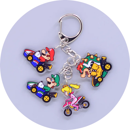 Game Anime Peripheral Keychain 10 Styles 4 in 1 Arcylic Cartoon Figures Keyrings Kawaii Key Chain Accessories SS69 6.69 09