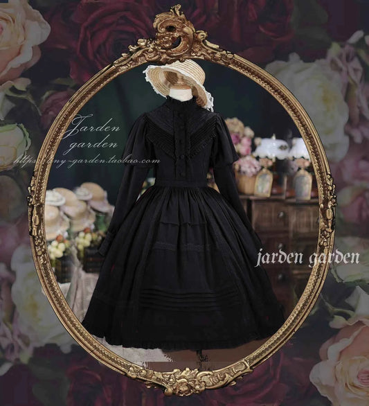 2025 New Classical Long-sleeved Stand-up Collar Slim-fitting Dress Japanese Sweet and Cute Girl Lolita OP Mid-length Dresses