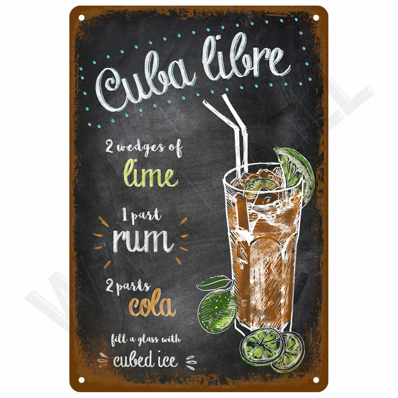 Vintage Metal Tin Sign 20x30cm Retro Wall Art for Home Bar
