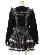 Original Japanese Mines Lolita Strap Skirts Women High Waist and Thin Frilly Pleated Skirt College Style Liz Girl Plaid Skirt