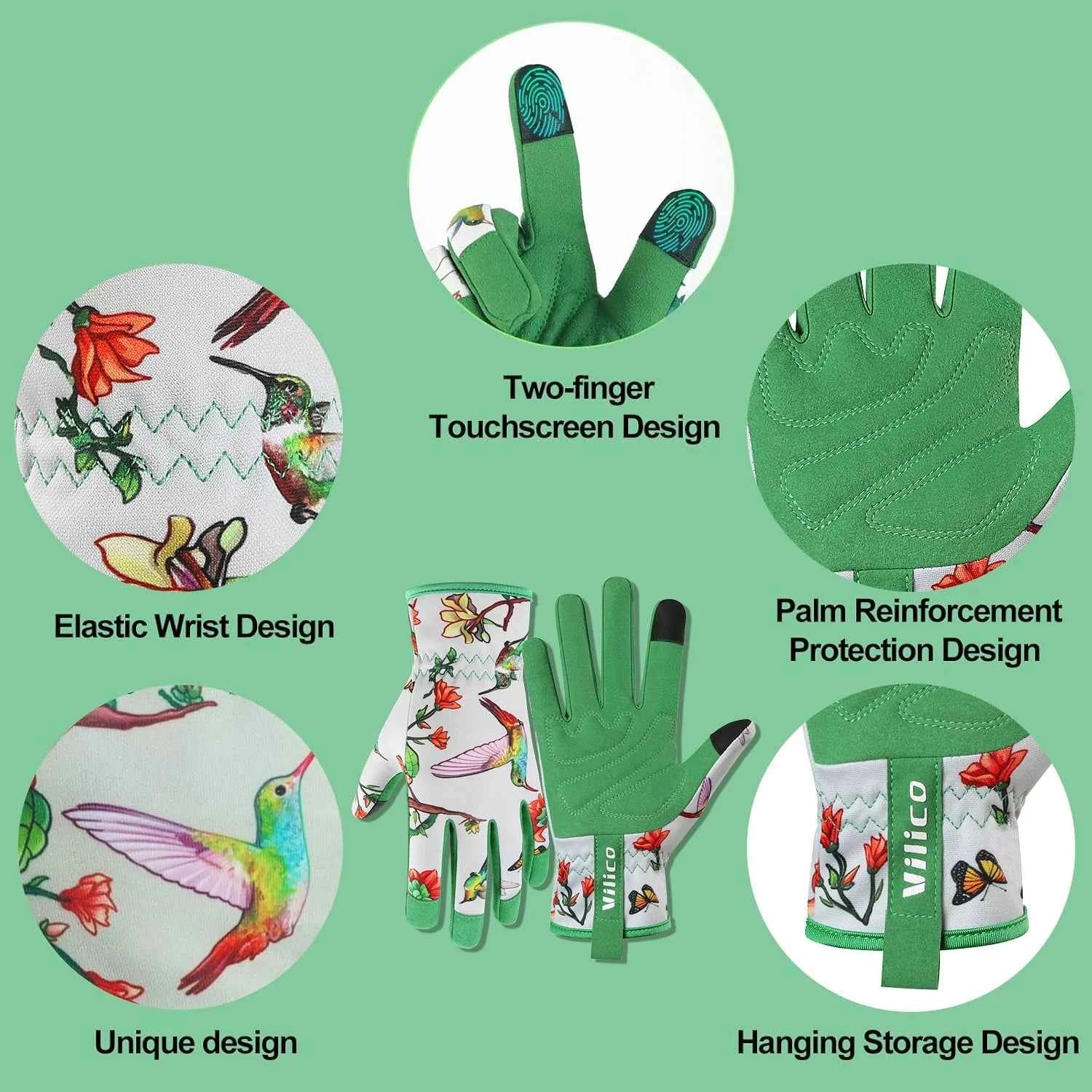 Gardening Gloves for Women Breathable leather Garden Gloves with Grip Thorn-Proof Puncture-Resistant Work Gloves