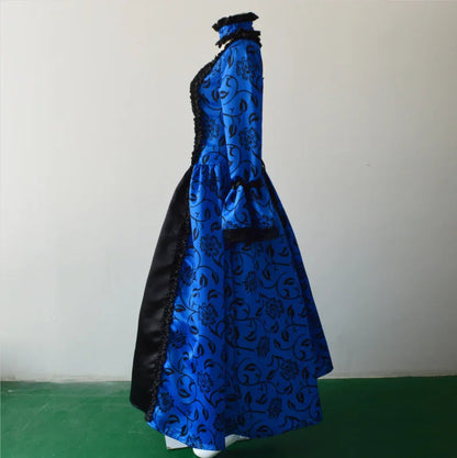 Women Cosplay Marie Antoinette Dress Medieval Flare Sleeve Victorian Party Formal Gown Renaissance Gothic Floral Robe Plus Size SS69 32.69 Blue / 5XL
