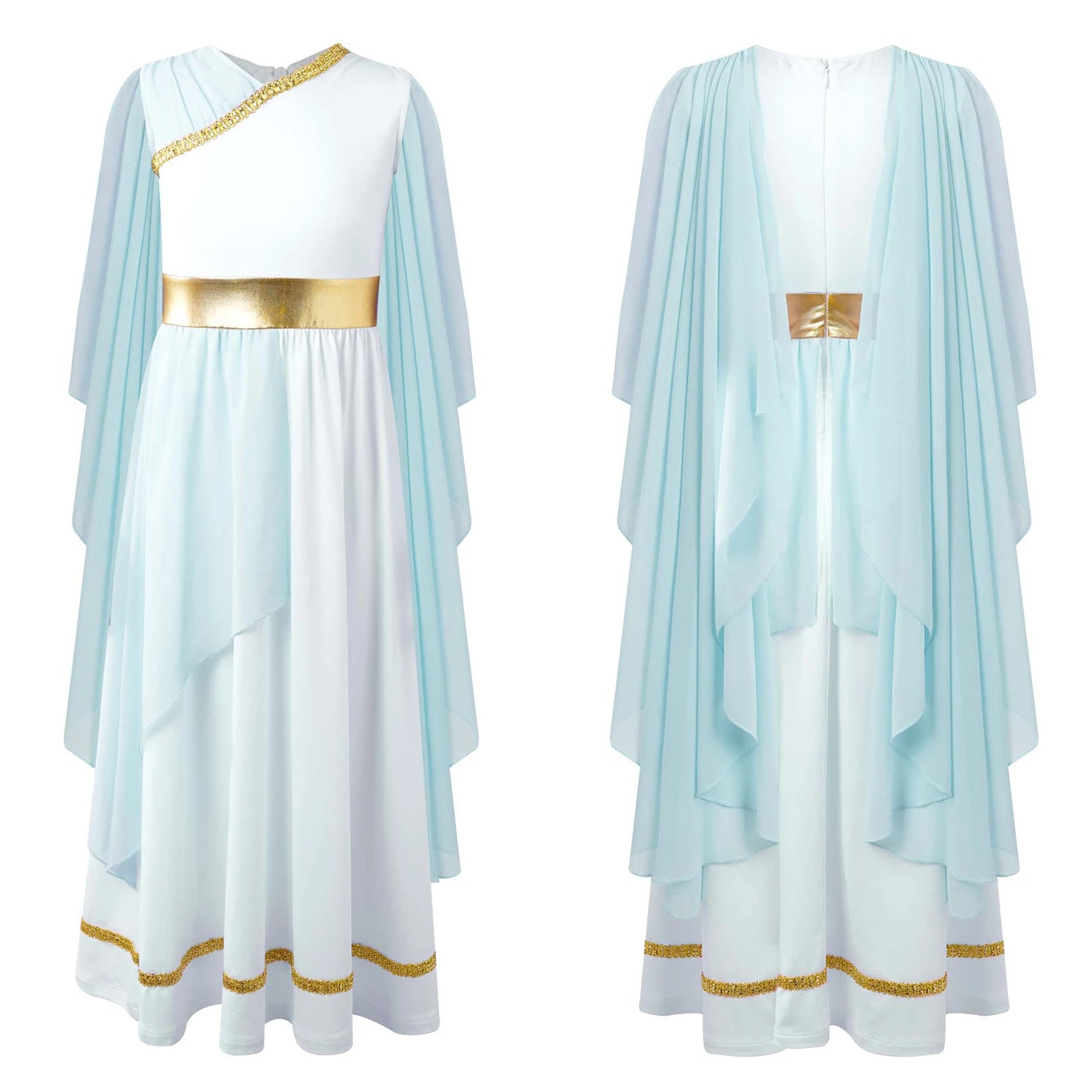 Halloween Ancient Greek Toga Costume Grecian Sleeveless Gown Dress Shawls Flowy Tulle Dress Cosplay Performance Costume