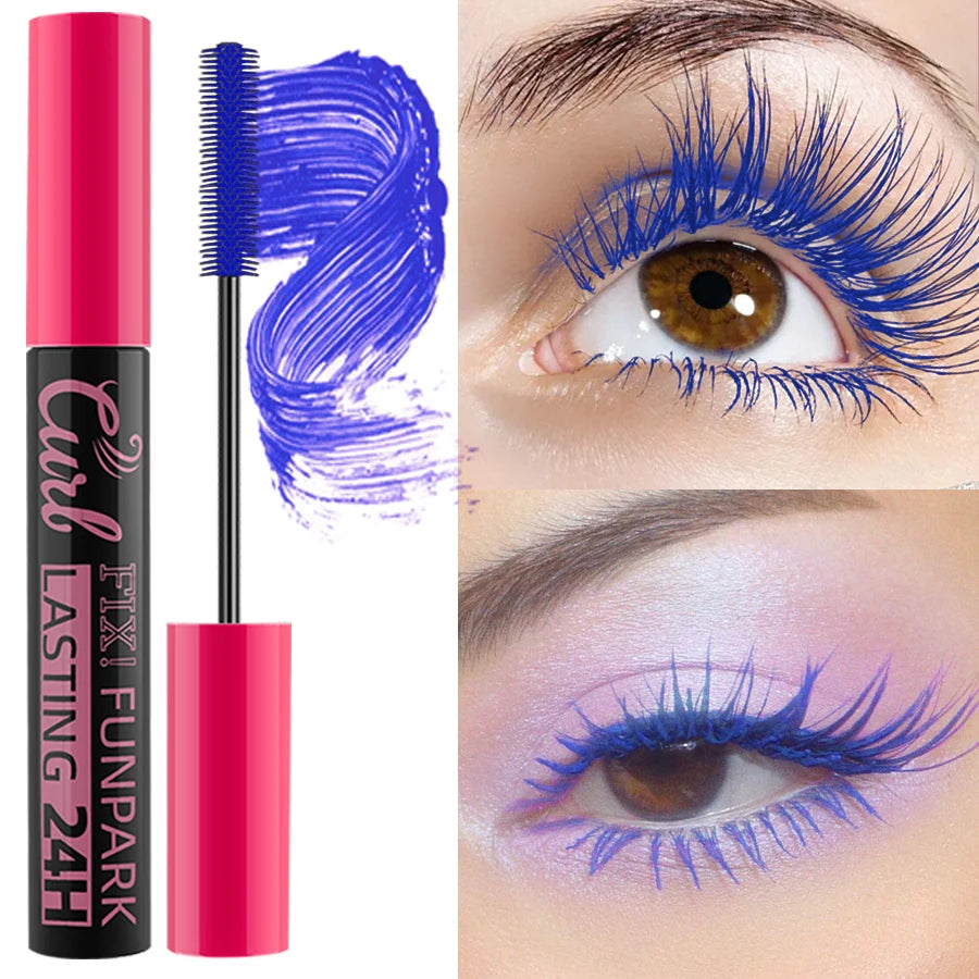 9 Color Mascara Thick Curl Waterproof  Natural Eyelash  Long Lasting Blue White Green Pink Black Eye Makeup Korean cosmetics SS69