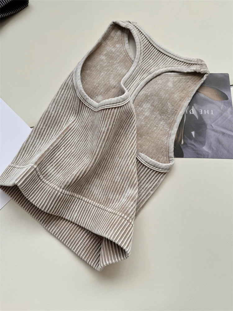 Seamless Yoga Top Fitness Sports  Gym Running Vest  Workout Women Athleisure Sleeveless Crop Top - SS69