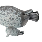 40cm Mother and Baby Seal Plush Toy Set - Soft Grey Stuffed Animal