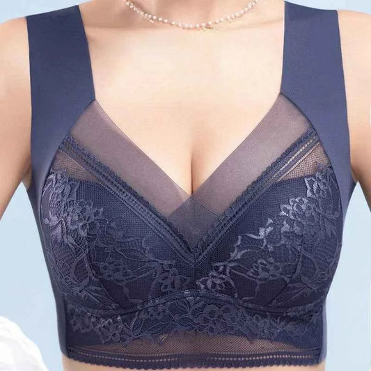 L-6L Women Large Bra Push Up Ice Silk Seamless Upper Bralette Lace Wireless Summer Bras Top Lingerie Underwear Brasieres Mujeres