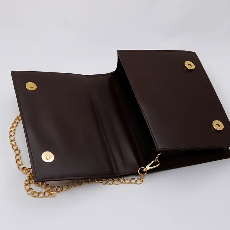 Book Look Handbag Old Brown Leather Book with Gold Design Shoulder Bag Purse